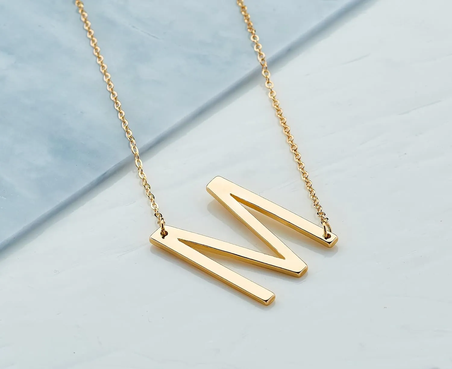 14K Gold Plated Initials Necklaces, Alphabet Pendant Letter A to Z Necklaces for Women with Gift Box | Adjustable Chain, Minimalist, Tiny Dainty Alphabet Choker Necklaces