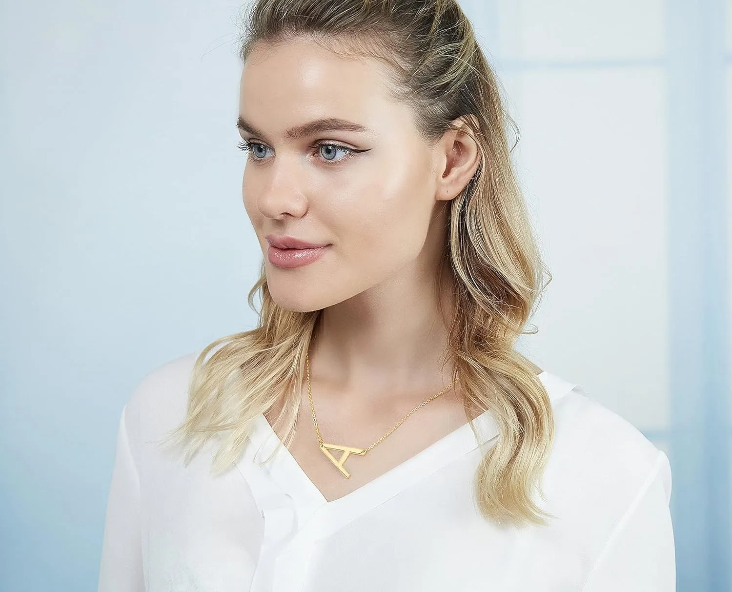 14K Gold Plated Initials Necklaces, Alphabet Pendant Letter A to Z Necklaces for Women with Gift Box | Adjustable Chain, Minimalist, Tiny Dainty Alphabet Choker Necklaces
