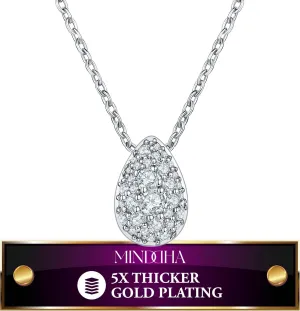 14K/18K Gold Plated Teardrop Cubic Zirconia Pendant Necklace for Women | Elegant and Dainty Jewelry | Gold Plated Options | Perfect for Any Occassion or Gifts, 15-18 Inches   3 Inch extender