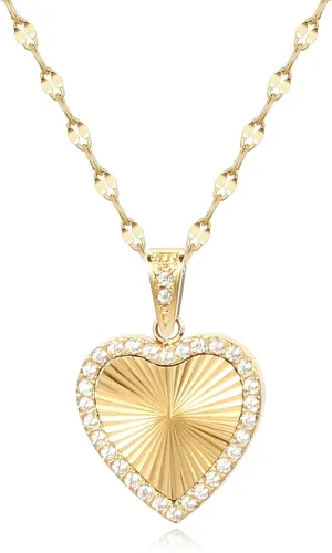 16 Inch Women's Pendant Necklace Chains - 5 Different Pendant Designs, Dainty Adjustable Chains(Gold/Silver)