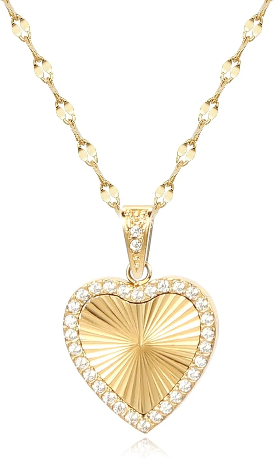 16 Inch Women's Pendant Necklace Chains - 5 Different Pendant Designs, Dainty Adjustable Chains(Gold/Silver)