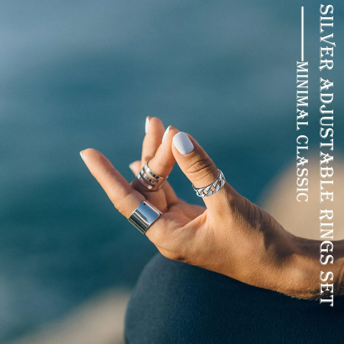 17PCS Silver Knuckle Rings for Women Stainless Steel Rings Set Midi Stackable Rings Simple Smooth Finger Rings Silver Adjustable Rings Jewelry Gift