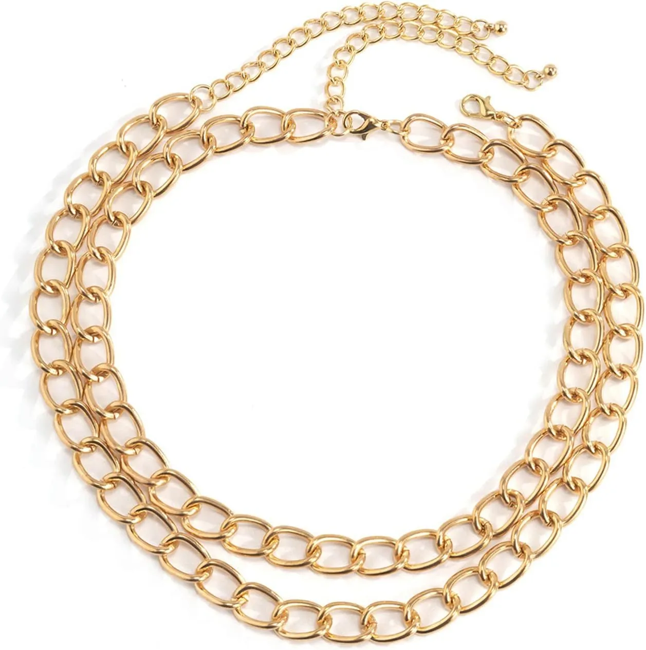 2 Layer Layered Chain Necklaces for Women, Simple Rolo Chain Layer Necklaces for Women Gold