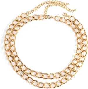 2 Layer Layered Chain Necklaces for Women, Simple Rolo Chain Layer Necklaces for Women Gold