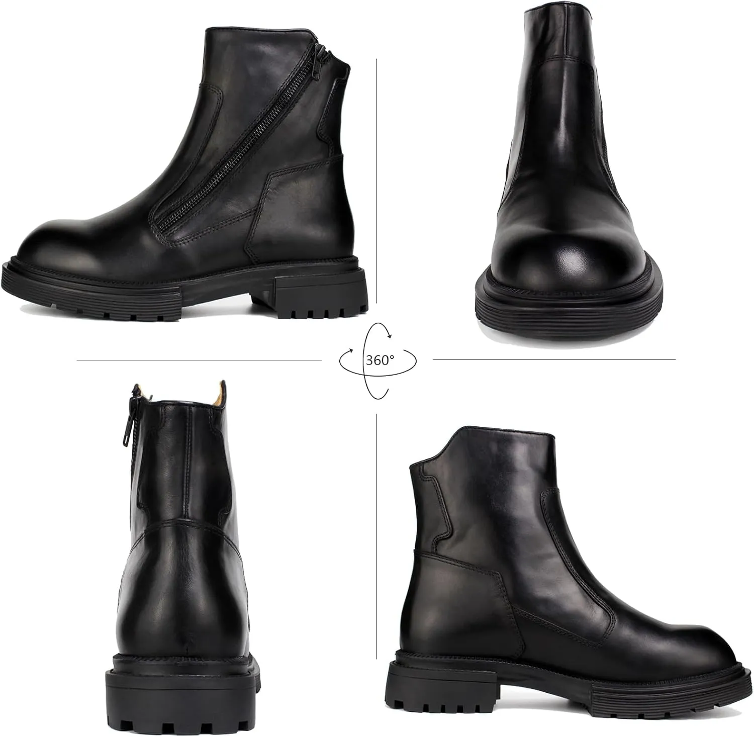 2025 Men's Premium Chelsea Boots - Slip-Resistant Rubber Sole, Full-Grain Leather & YKK Zipper, Breathable OrthoLite Insole | Business Casual Ankle Boots with Anti-Odor Technology