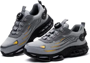 2025 New Steel Toe Shoes for Men Women,Puncture Proof Steel Toe Sneakes,High Elasticity Shock Absorption Air Cushion Shoes, Lightweight, Soft, Breathable