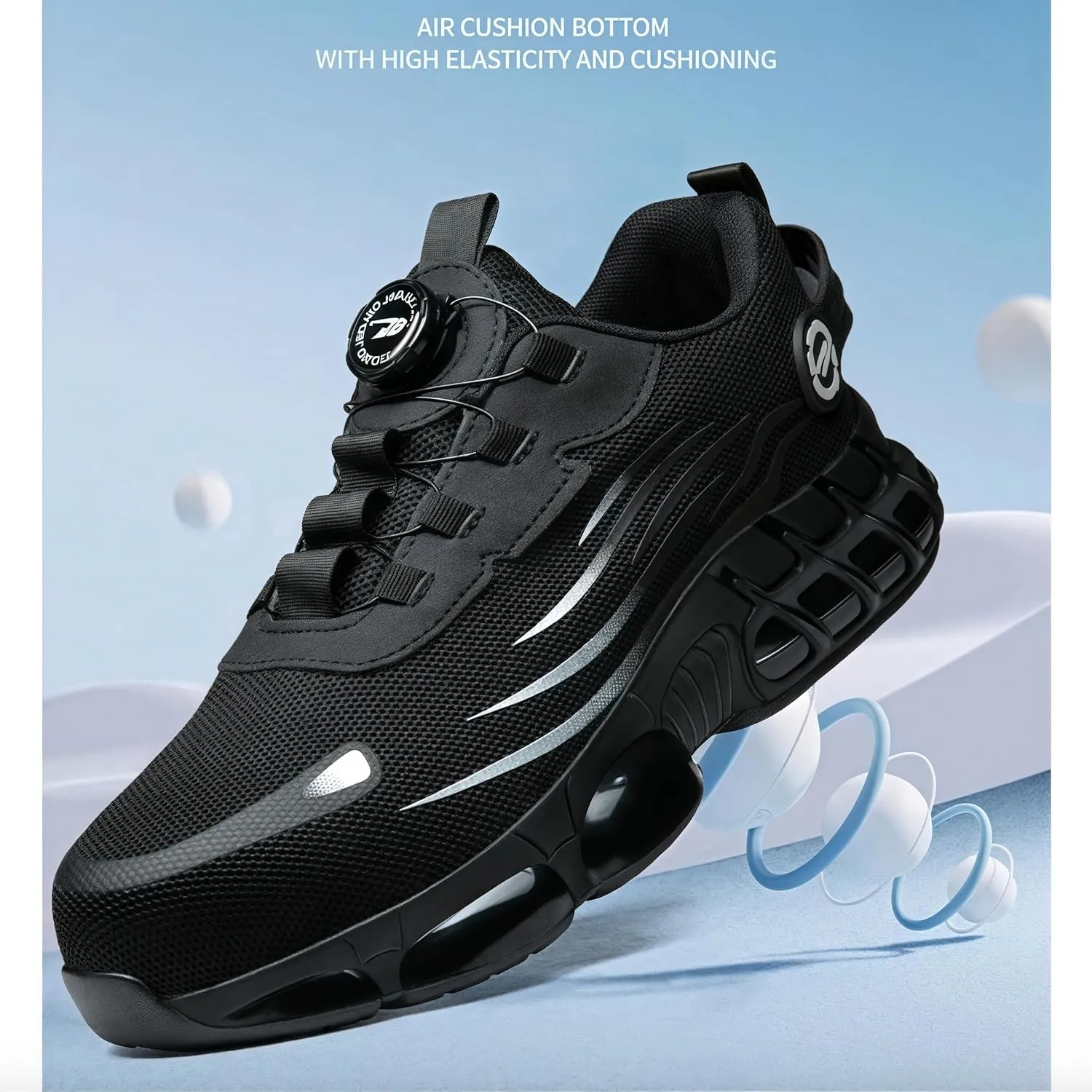 2025 New Steel Toe Shoes for Men Women,Puncture Proof Steel Toe Sneakes,High Elasticity Shock Absorption Air Cushion Shoes, Lightweight, Soft, Breathable