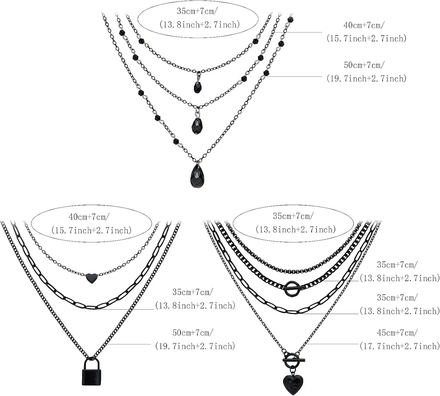 3 Pieces Gold Necklaces for Women Gold Chain Link Necklace Paperclip Choker Necklaces Chunky Necklace for Women