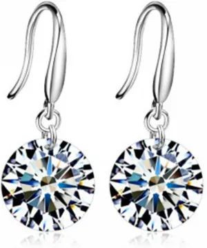 925 Sterling Silver Earings Dangle Shiny Cubic Zirconia Studs Hypoallergenic for Women | Earrings for Women Trendy | Dangling Earrings for Women | Silver Drop Earrings | Sterling Silver Jewelry