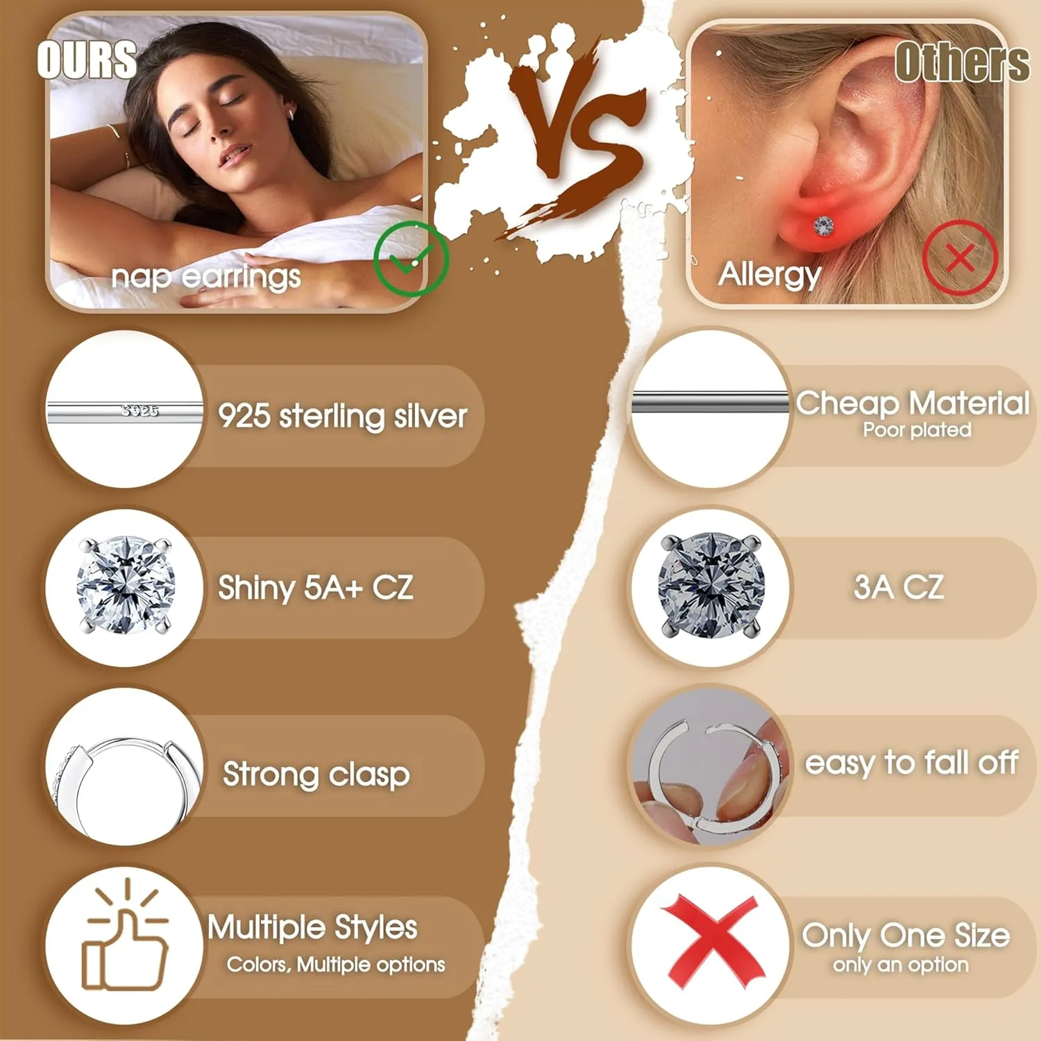 925 Sterling Silver Earrings for Women Trendy - 14K Gold Plated Earrings Set for Multiple Piercing Hypoallergenic Earrings Stacks for Sensitive Ears Dainty Gold Cartilage Earring Studs Pack Small Tragus Helix Cartilage Piercing Jewelry