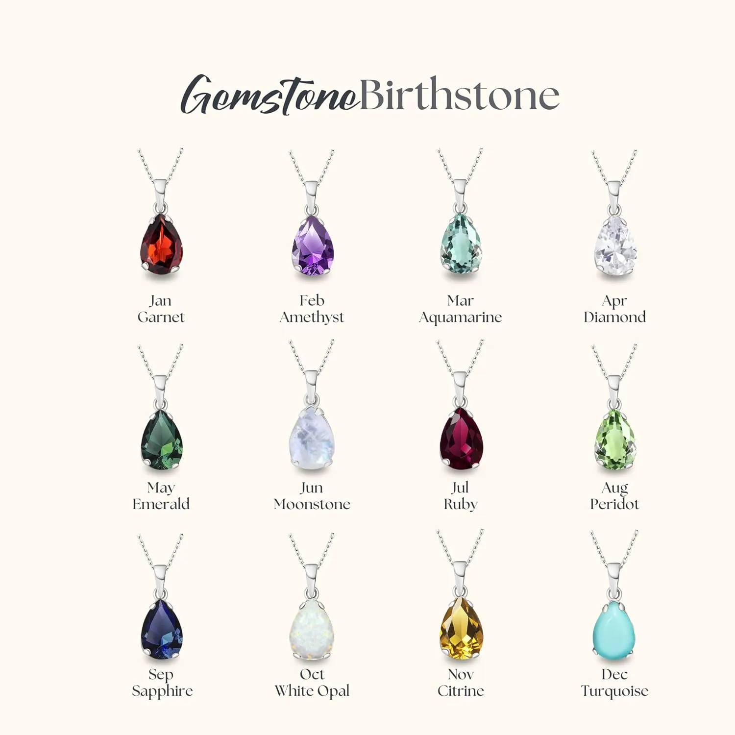 925 Sterling Silver Garnet Necklace - Garnet Teardrop Necklace - January Birthstone Necklace for Women Silver - Pear Garnet Pendant - Silver Jewelry for Women - Minimalist Chain Necklace