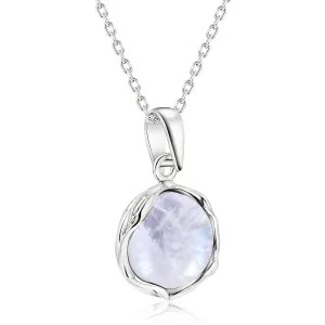 925 Sterling Silver Moonstone Necklace Women - Moonstone Pendant Necklace Silver- June Birthstone Necklace - Silver Jewelry for Women- Minimalist Jewelry- Birthstone Necklaces
