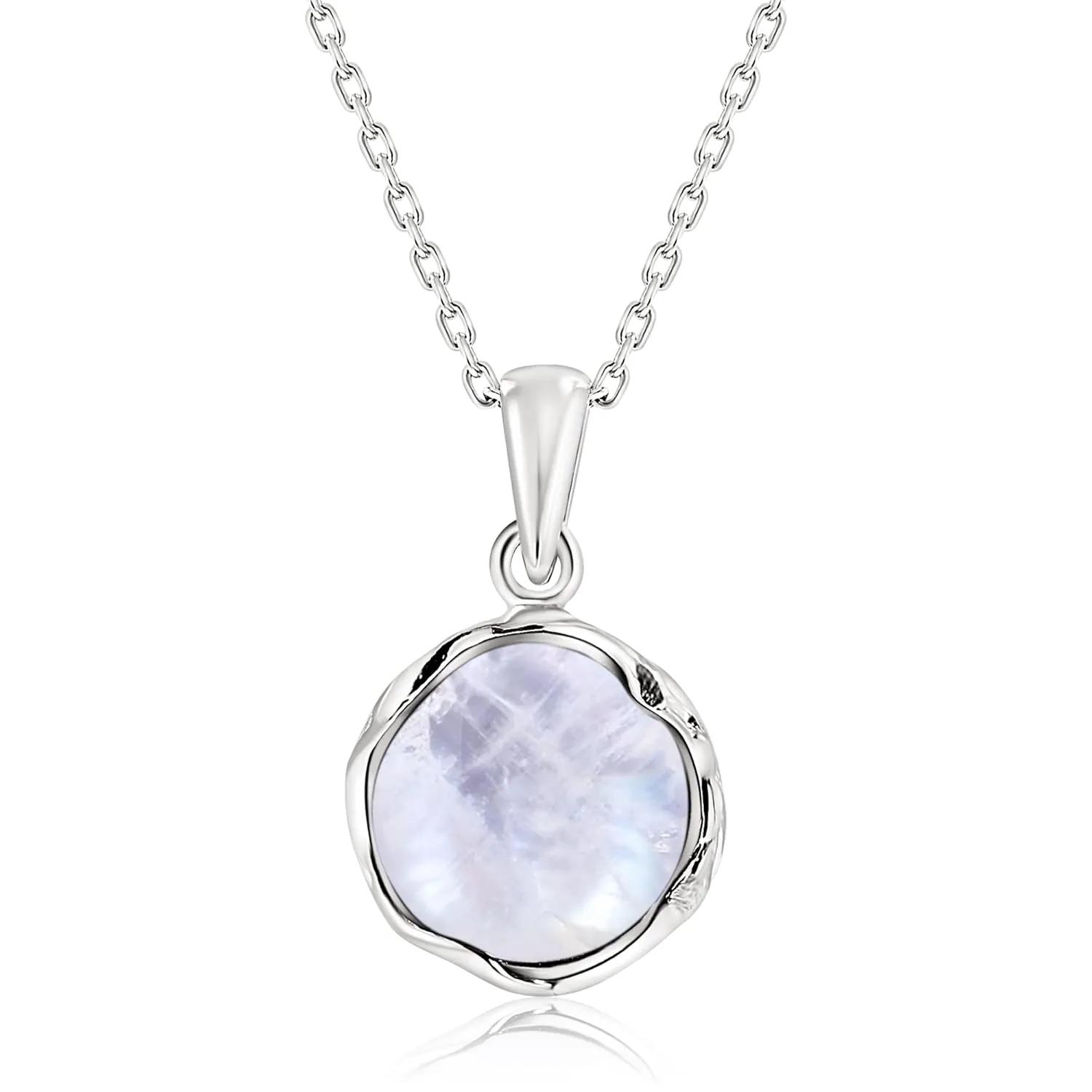 925 Sterling Silver Moonstone Necklace Women - Moonstone Pendant Necklace Silver- June Birthstone Necklace - Silver Jewelry for Women- Minimalist Jewelry- Birthstone Necklaces