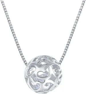 925 Sterling Silver Necklace for Women Pendant Cut Beads Ball Chain | jewelry for women for special Occasions | long silver necklaces for women | locket necklace for women | ball chain necklace, 17"