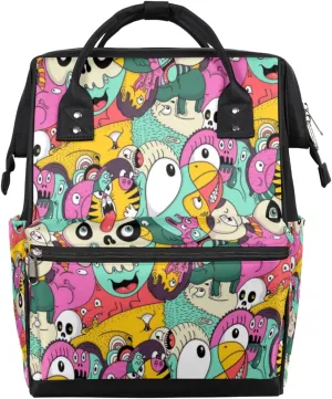 Abstract Art Graffiti Diaper Bag Tote Large Capacity Waterproof with Adjustable Shoulder Strap and Pram Straps Mommy Bag for Hospital Beach Weekender Travel
