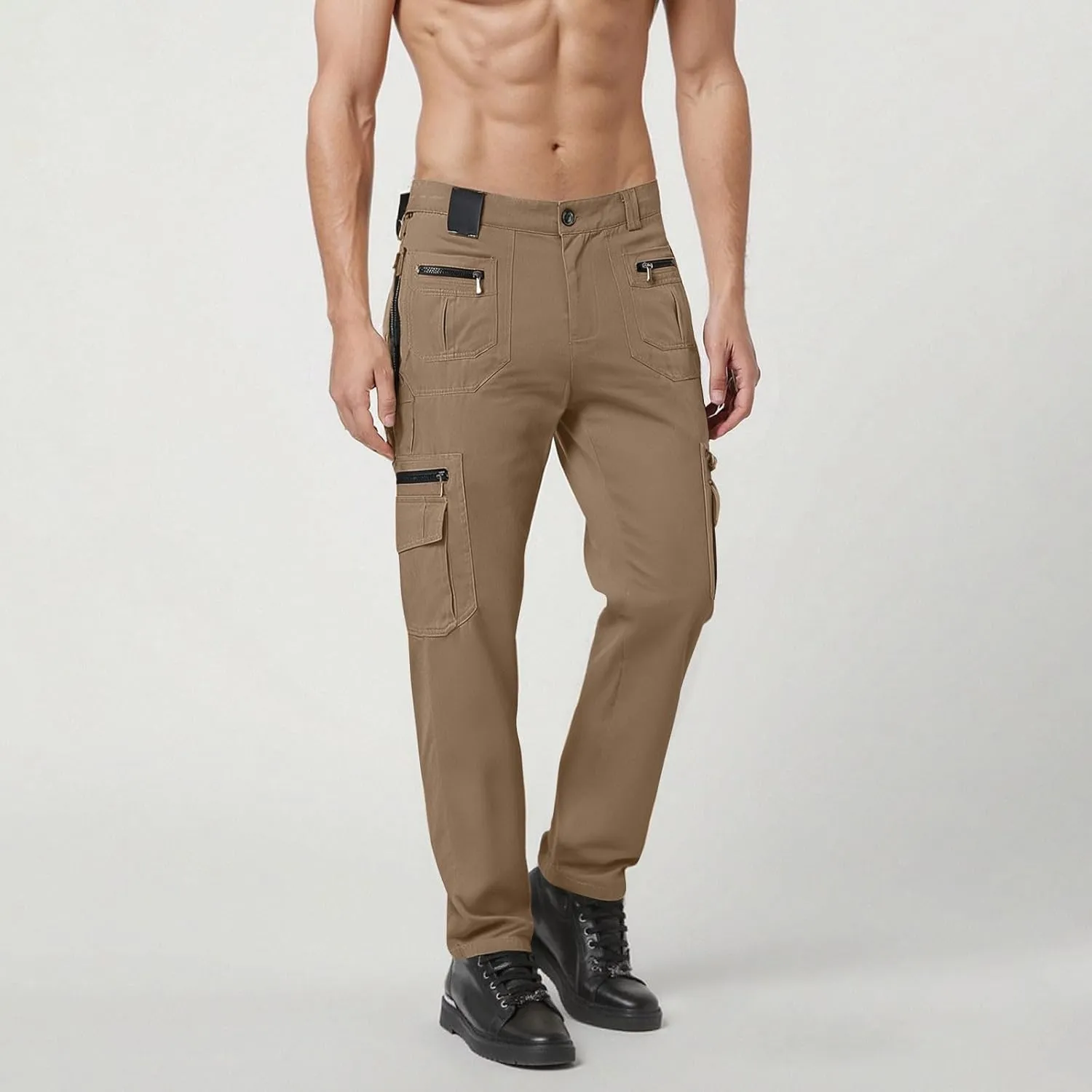 ADHOWBEW Tactical Pants for Men Workout Lightweight Tactical Construction Athletic Baggy Stretch Trousers