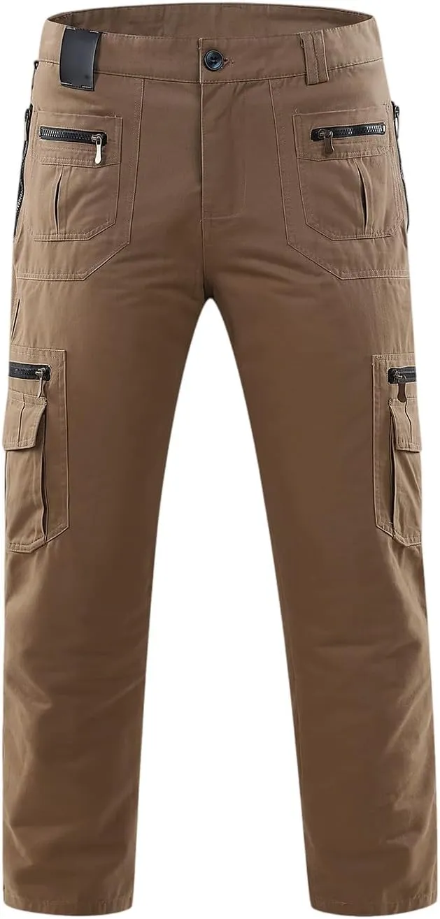 ADHOWBEW Tactical Pants for Men Workout Lightweight Tactical Construction Athletic Baggy Stretch Trousers
