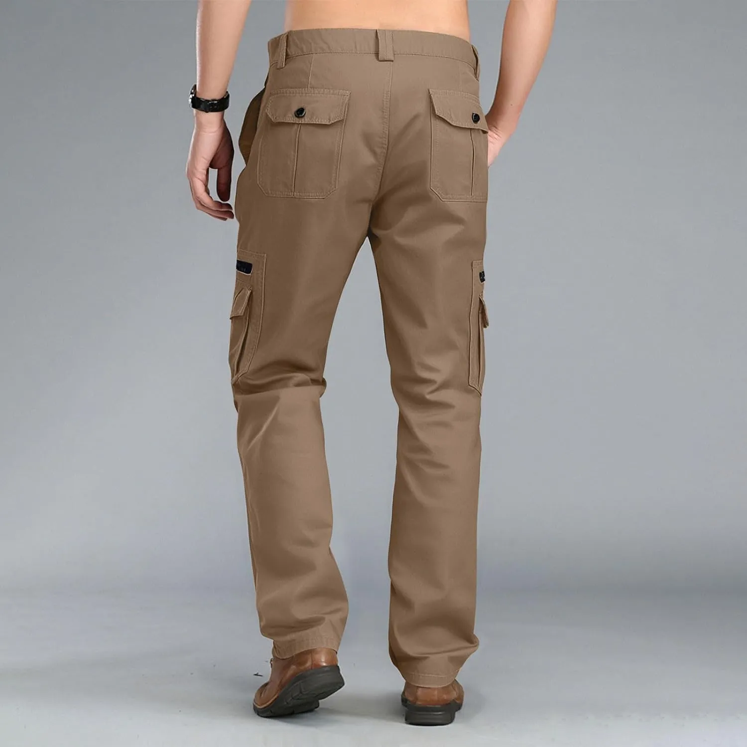 ADHOWBEW Tactical Pants for Men Workout Lightweight Tactical Construction Athletic Baggy Stretch Trousers