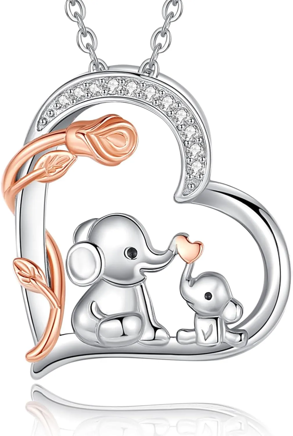 AEONSLOVE 925 Sterling Silver Animal Necklaces, Elephant/Sea Turtle/Highland Cow Pendant Necklaces Animals Jewelry Gifts for Women