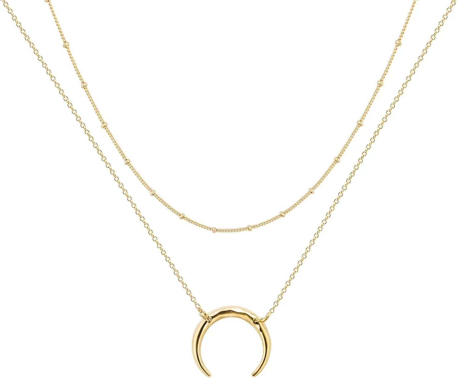 Ava Riley Necklace for Women, 14K Gold-Plated Dainty Choker, Silver Layered Necklaces for Women, Trendy Beach Jewelry