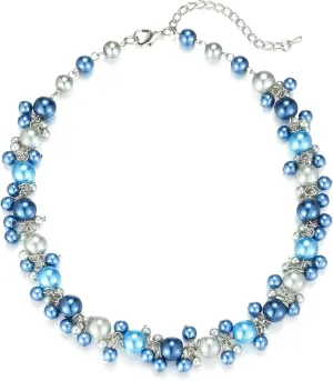 Beaded Pearl Necklace - Elegant Pearl Choker Necklaces for Women Fashion Jewelry Birthday Gift for Mom