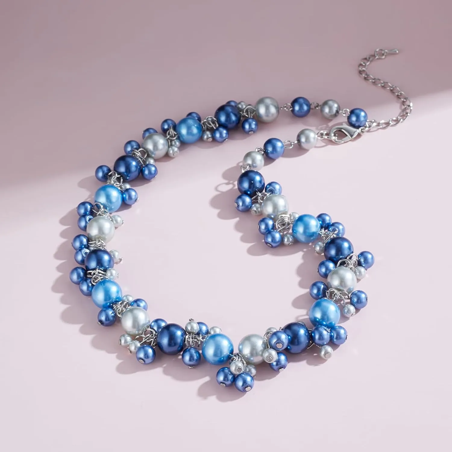 Beaded Pearl Necklace - Elegant Pearl Choker Necklaces for Women Fashion Jewelry Birthday Gift for Mom