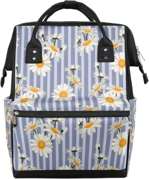 Beautiful Ditsy Floral Diaper Bag Tote Large Capacity Waterproof with Adjustable Shoulder Strap and Pram Straps Mommy Bag for Hospital Beach Weekender Travel