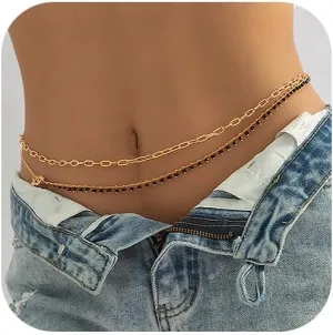 Belly Chains Layered Gold Bead Waist Chain Sexy Body Chains Jewelry for Women