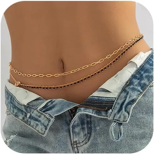 Belly Chains Layered Gold Bead Waist Chain Sexy Body Chains Jewelry for Women