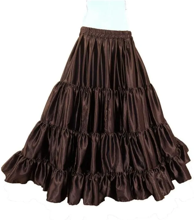 Belly Dance Skirt 25 Yard 4 Tier Gypsy Flared Skirt Jupe Spinning Skirt (One Size) S20