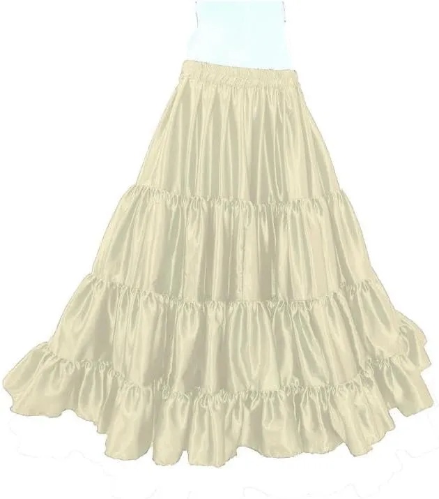 Belly Dance Skirt 25 Yard 4 Tier Gypsy Flared Skirt Jupe Spinning Skirt (One Size) S20
