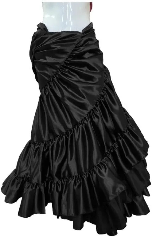 Belly Dance Skirt 25 Yard 4 Tier Gypsy Flared Skirt Jupe Spinning Skirt (One Size) S20