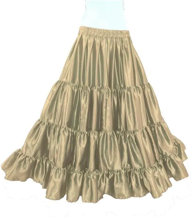 Belly Dance Skirt 25 Yard 4 Tier Gypsy Flared Skirt Jupe Spinning Skirt (One Size) S20