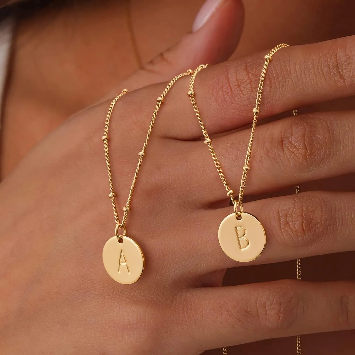 BENEIGE Initial Necklace for Women 14K Gold Plated Letter Pendant Necklaces Dainty Gold Layered Necklace Jewelry For Women