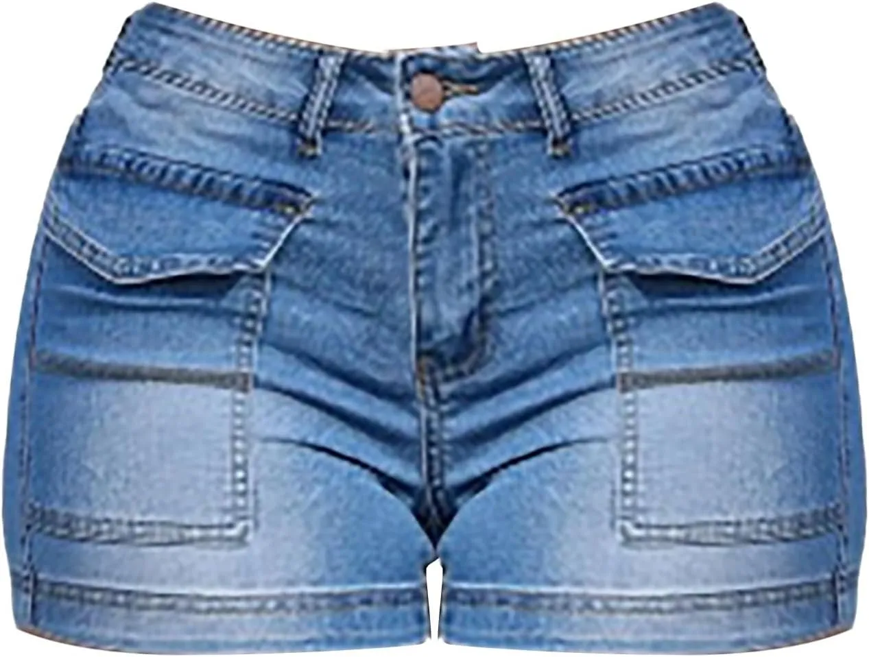 Bermuda Shorts for Women Summer High Waisted Trendy Long Stretchy Denim Shorts Knee Length Casual Summer