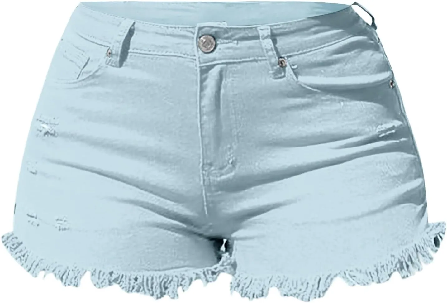 Bermuda Shorts for Women Summer High Waisted Trendy Long Stretchy Denim Shorts Knee Length Casual Summer