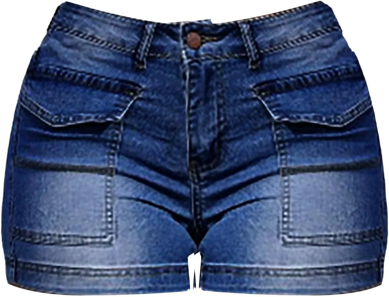 Bermuda Shorts for Women Summer High Waisted Trendy Long Stretchy Denim Shorts Knee Length Casual Summer