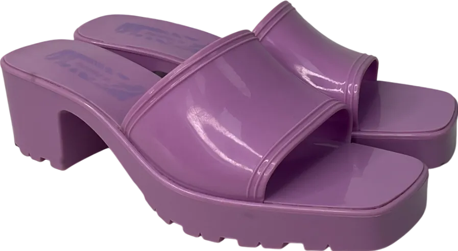 Bershka Purple Jelly Heeled Sandal In Lilac UK 6 EU 39 