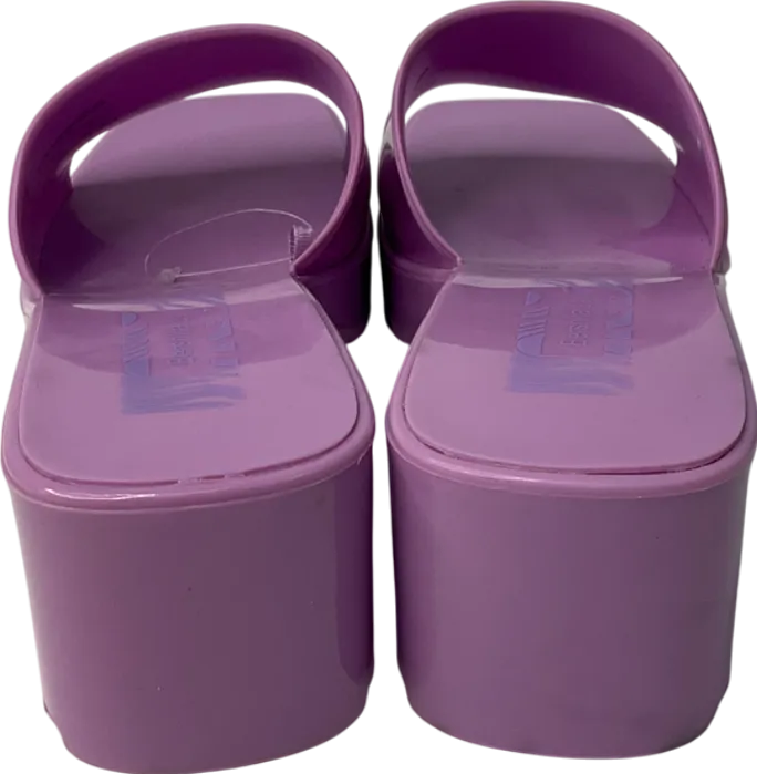 Bershka Purple Jelly Heeled Sandal In Lilac UK 6 EU 39 