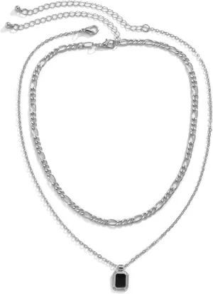 Best Friend Necklaces for Women, Layer Necklaces for Women Gold Plated Square Drip Jewelry Adjustable