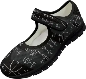 Binienty Womens Mary Jane Shoes Slip On Loafers with Adjust Hook and Loop Breathable Mesh Walking Sneakers