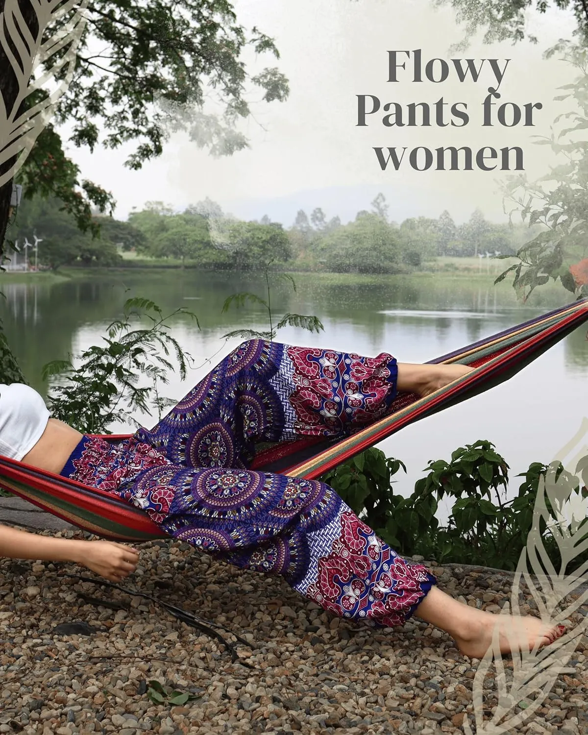Boho Pants | Harem Pants Women with Pockets | Soft & Breathable Flowy Pajamas | Soft Yoga Pants| Hippie Clothes for Women