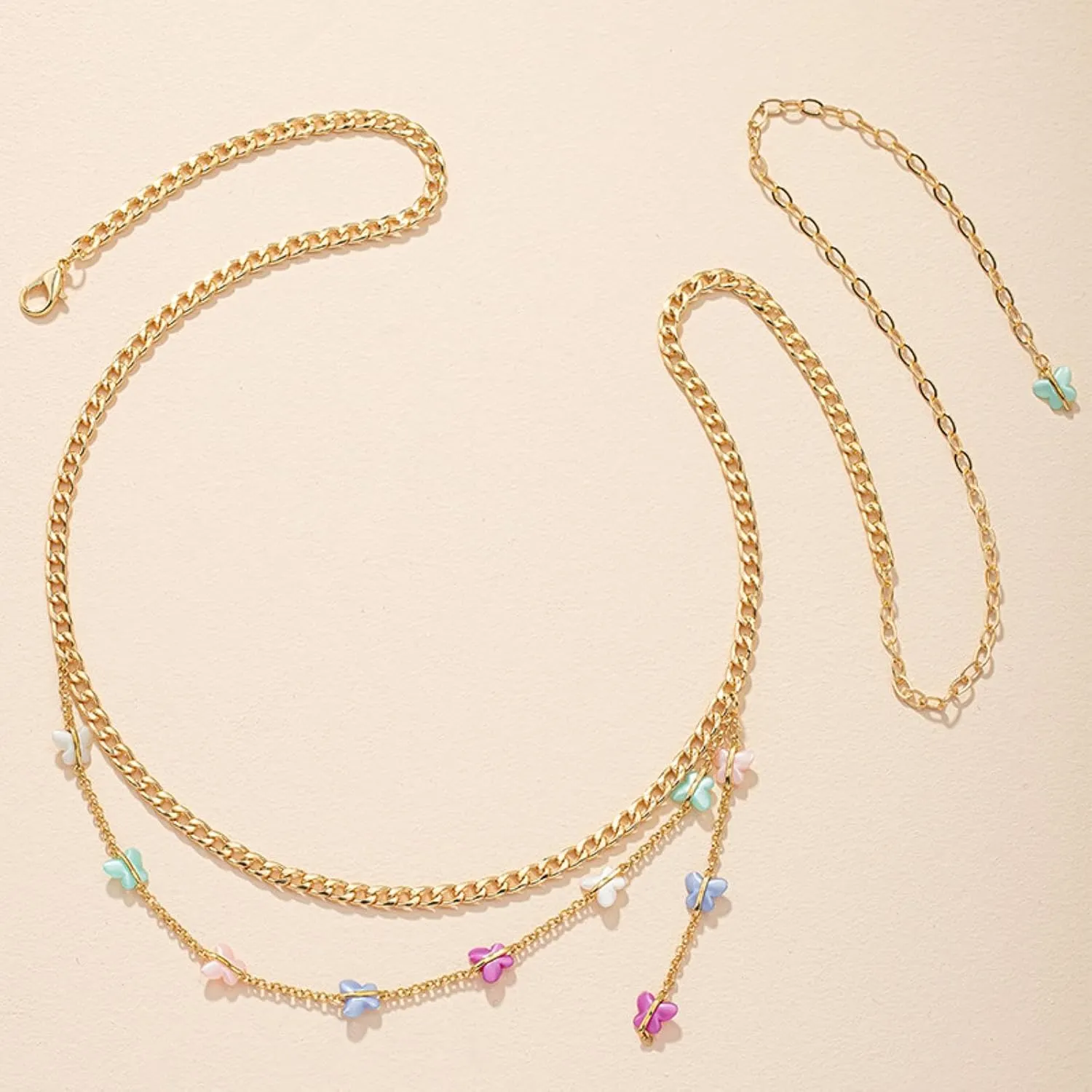 BORATO Waist Beads Layered Waist Chain for Women Waterproof Multilayer Belly Chain for The Waist Adjustable Summer Body Jewelry Belly Jewelry for Women