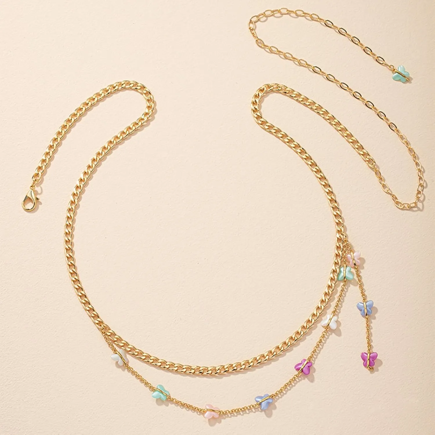 BORATO Waist Beads Layered Waist Chain for Women Waterproof Multilayer Belly Chain for The Waist Adjustable Summer Body Jewelry Belly Jewelry for Women