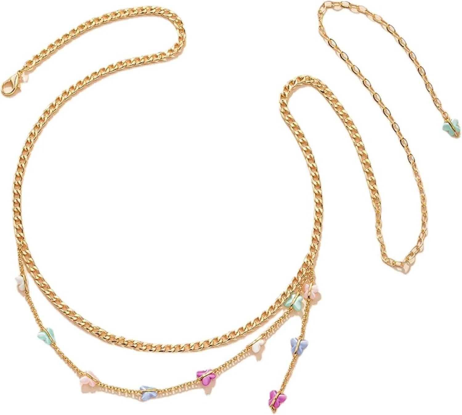 BORATO Waist Beads Layered Waist Chain for Women Waterproof Multilayer Belly Chain for The Waist Adjustable Summer Body Jewelry Belly Jewelry for Women