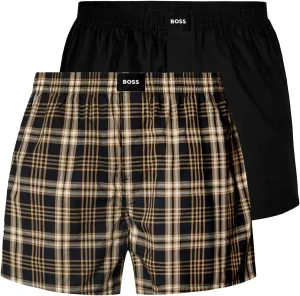 BOSS Pack of 2 Men's Boxer Shorts, Webboxer Pyjama Shorts, Woven Boxer Shorts, CW Peach