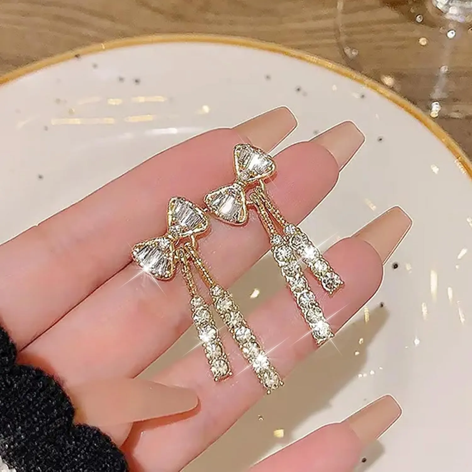 Bow Earrings for Women Trendy Stuff Cute Bow Pearl Drop Dangle Earrings Bowknot Stud Wedding Party Daily Jewelry Accessory Gifts