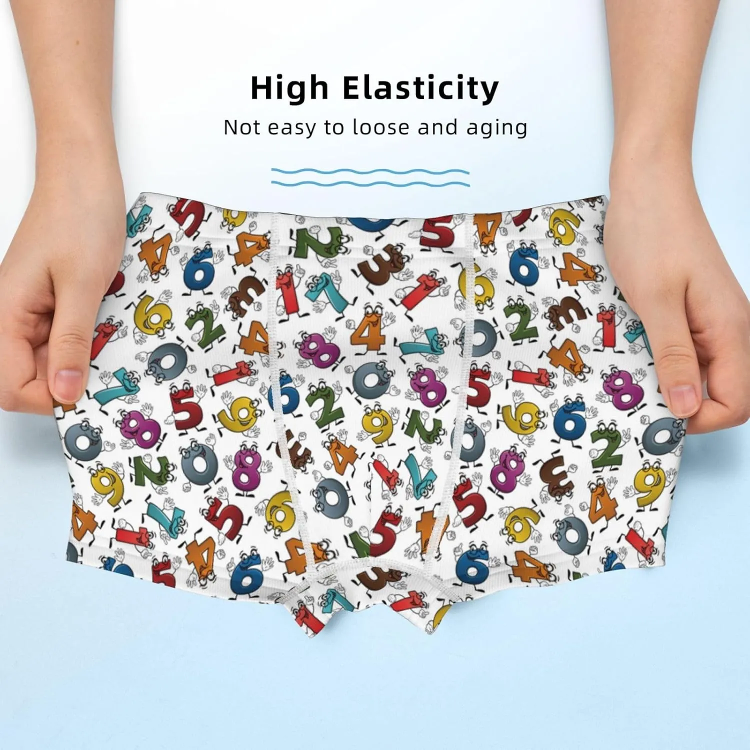 Boys' Cotton Boxer Brief Soft Underwear-Colorful Numbers