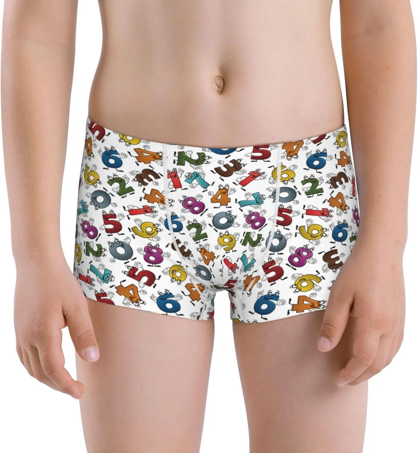Boys' Cotton Boxer Brief Soft Underwear-Colorful Numbers