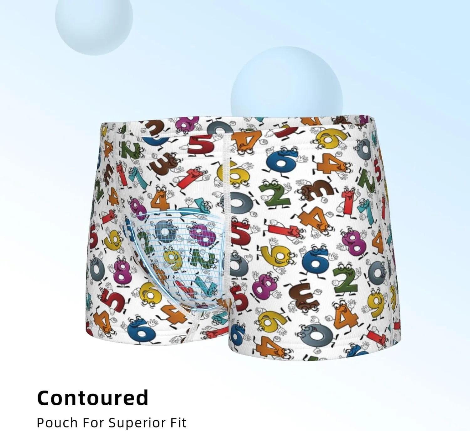 Boys' Cotton Boxer Brief Soft Underwear-Colorful Numbers